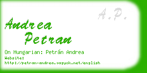 andrea petran business card